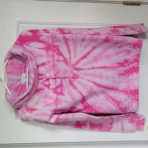 Simply Southern Pink&white tie dyed sweatshirt, Sm